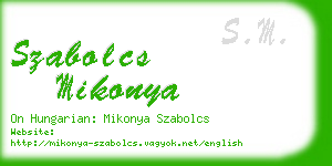 szabolcs mikonya business card